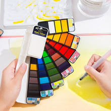 Load image into Gallery viewer, 12/18/25/33/42Colors Solid Watercolor Paint Set With Water Brush Pen Watercolor Pigment For Draw Art
