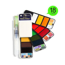 Load image into Gallery viewer, 12/18/25/33/42Colors Solid Watercolor Paint Set With Water Brush Pen Watercolor Pigment For Draw Art
