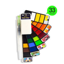 Load image into Gallery viewer, 12/18/25/33/42Colors Solid Watercolor Paint Set With Water Brush Pen Watercolor Pigment For Draw Art
